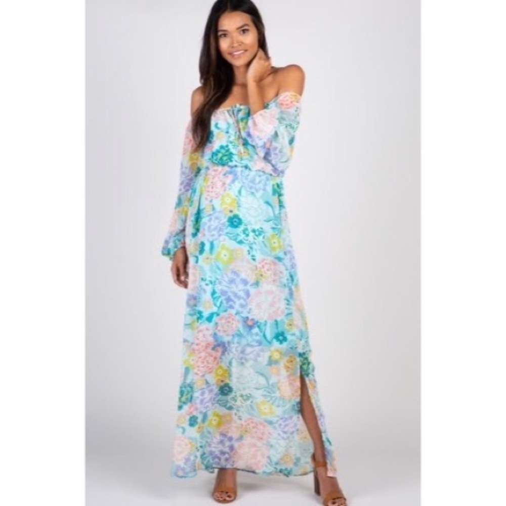 Pinkblush hi low floral maternity dress